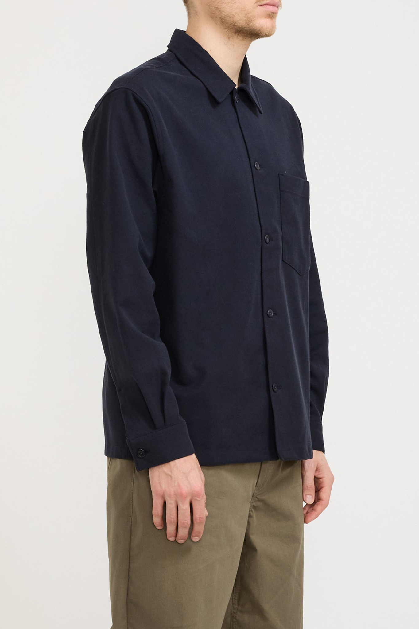 Cotton Wool LS Shirt Dark Navy