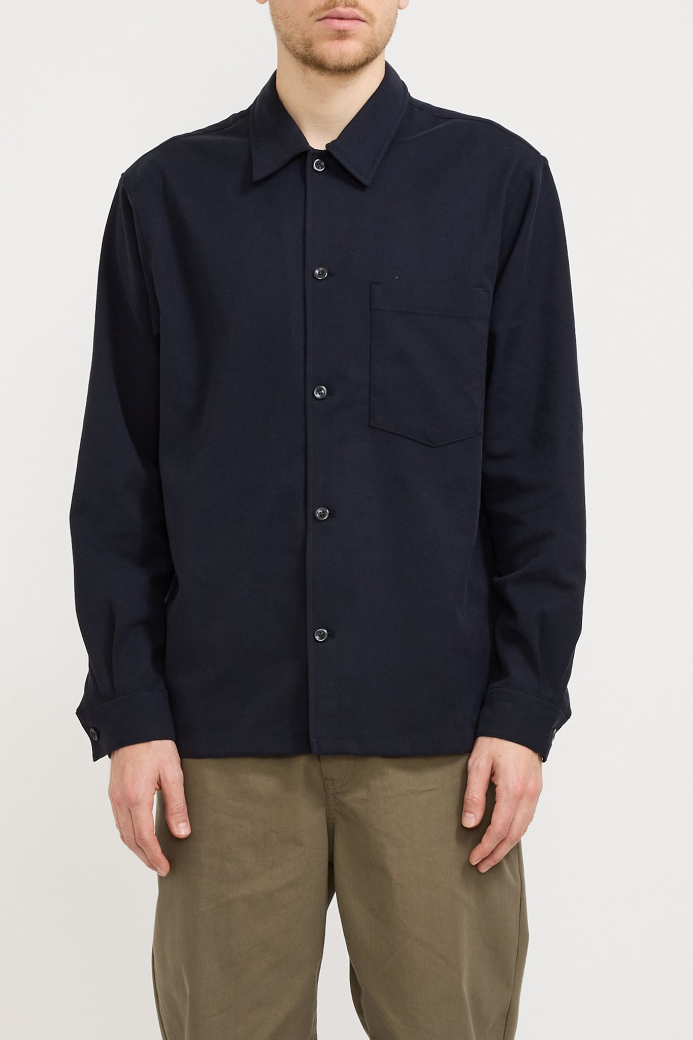 Cotton Wool LS Shirt Dark Navy