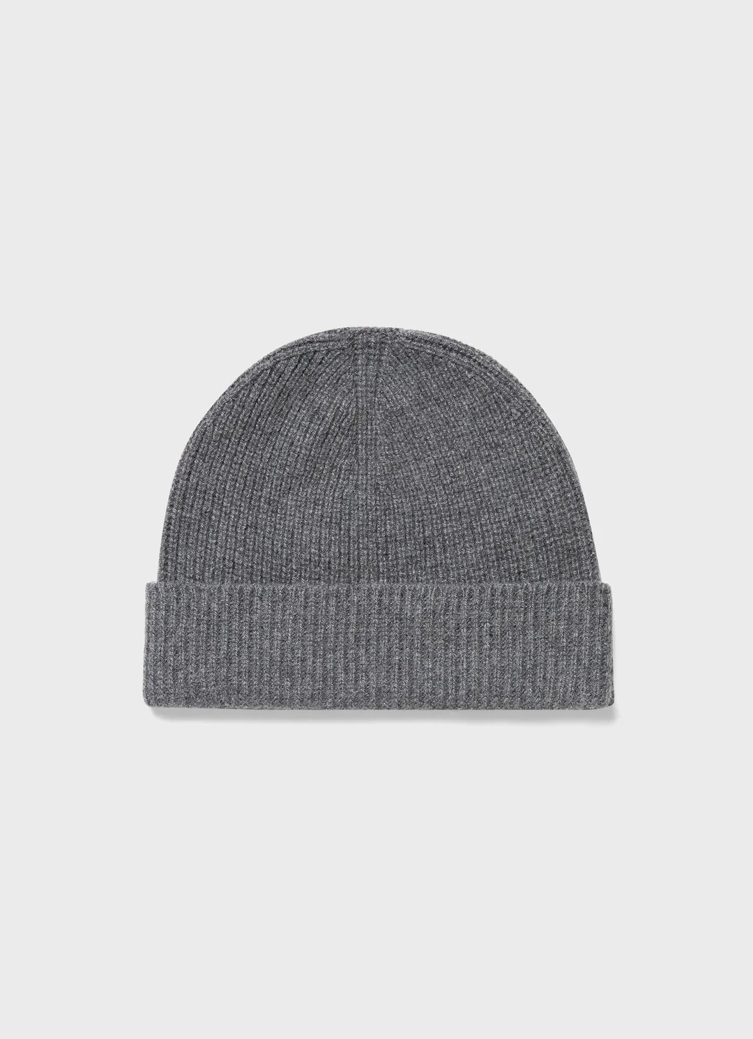 Cashmere Ribbed Hat - Grey