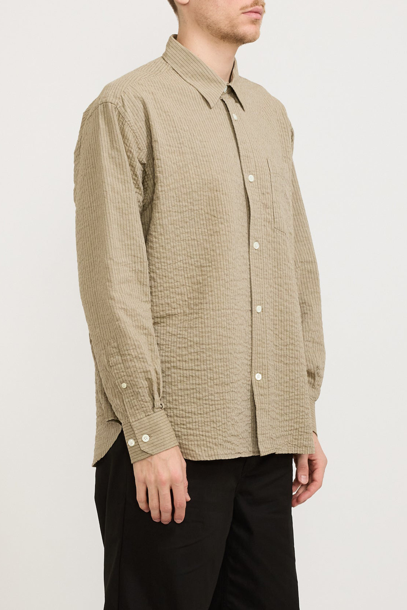 Oversized Striped Shirt Clay