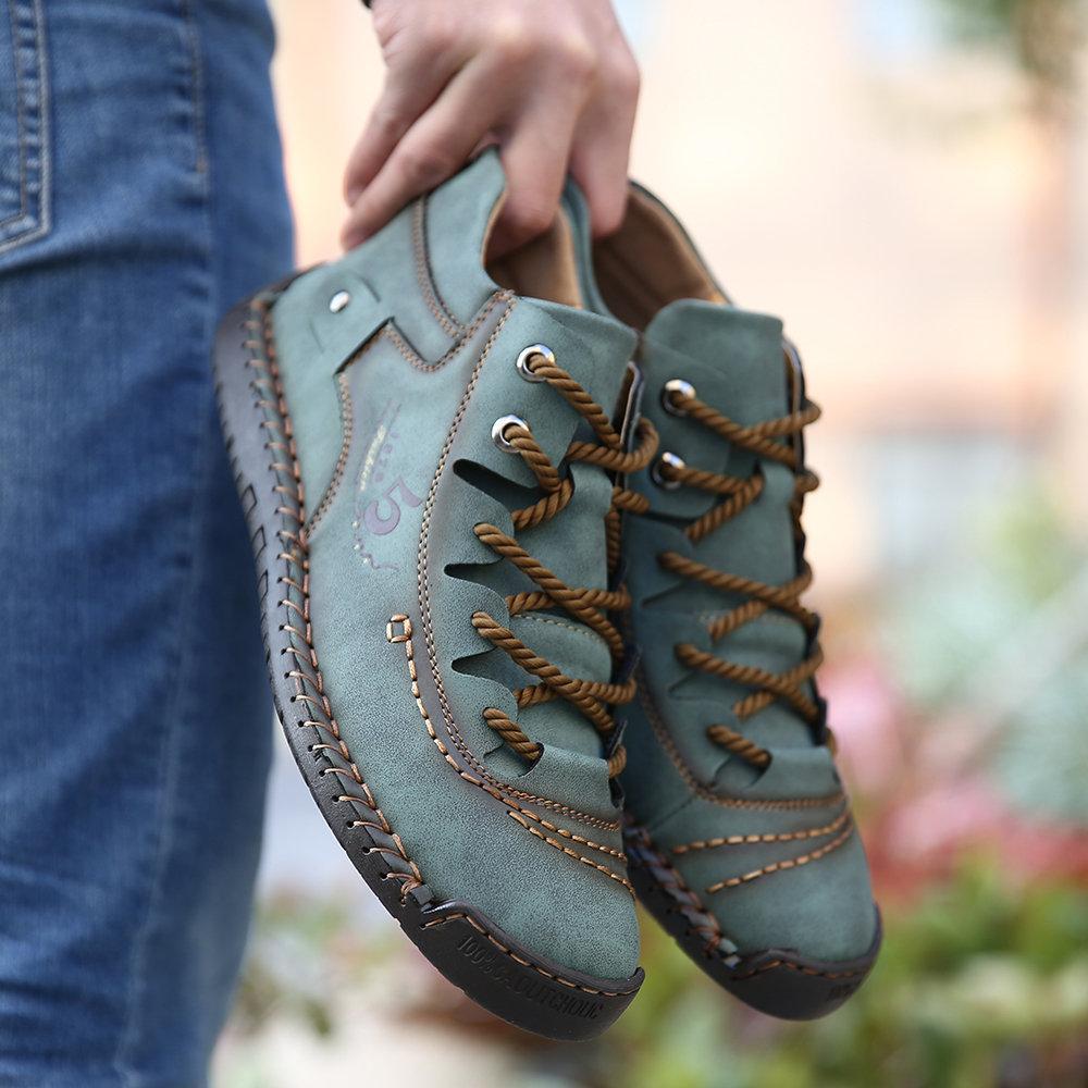 Men Hand Stitching Fashionable High-top Leather Boots