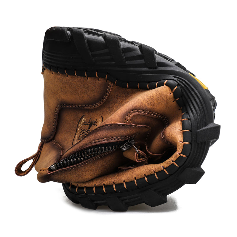 Men's Soft And Breathable Zipper Outdoor Tooling Boots