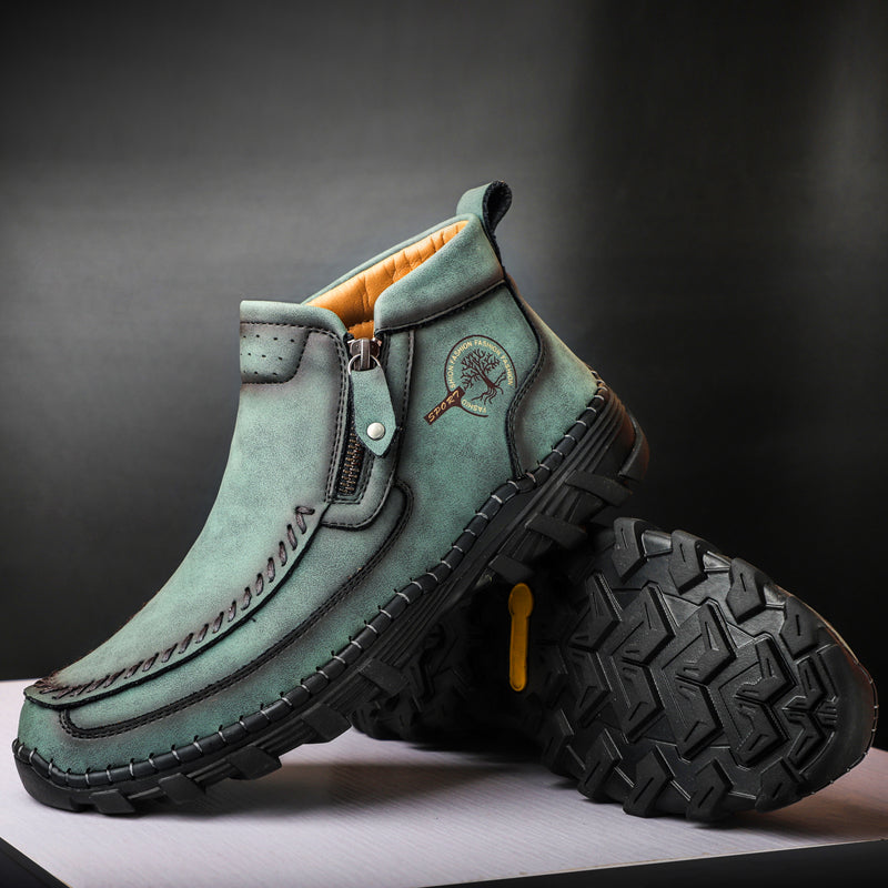 Men's Soft And Breathable Zipper Outdoor Tooling Boots