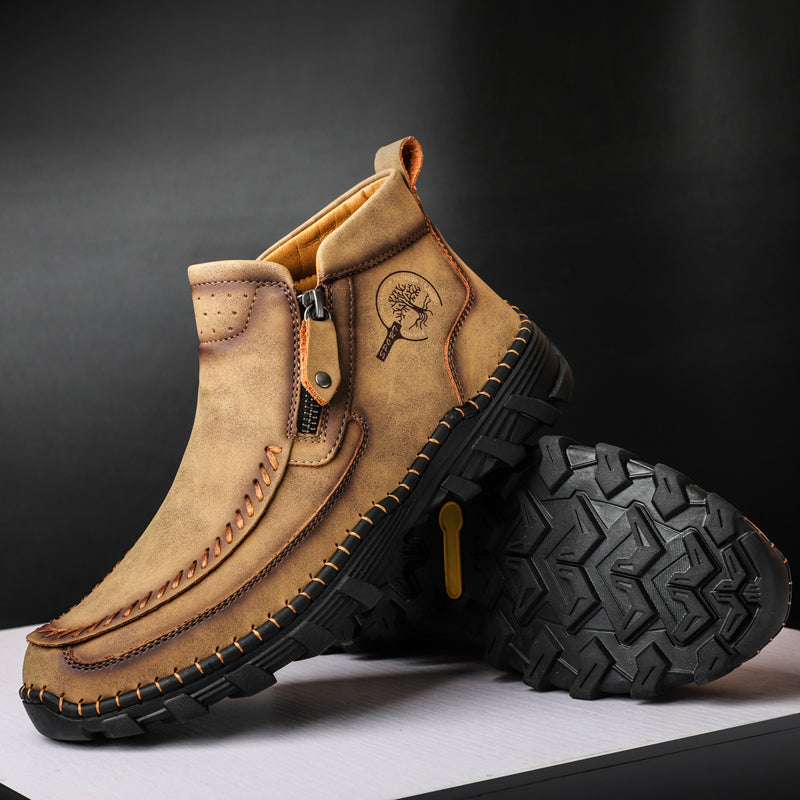 Men's Soft And Breathable Zipper Outdoor Tooling Boots