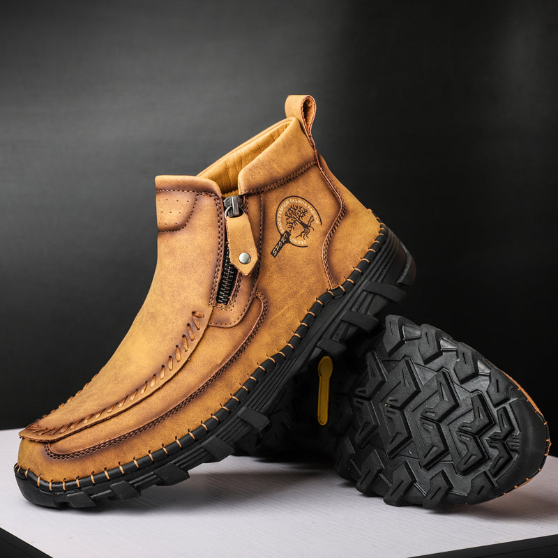 Men's Soft And Breathable Zipper Outdoor Tooling Boots