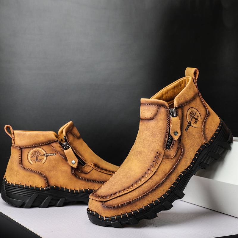 Men's Soft And Breathable Zipper Outdoor Tooling Boots