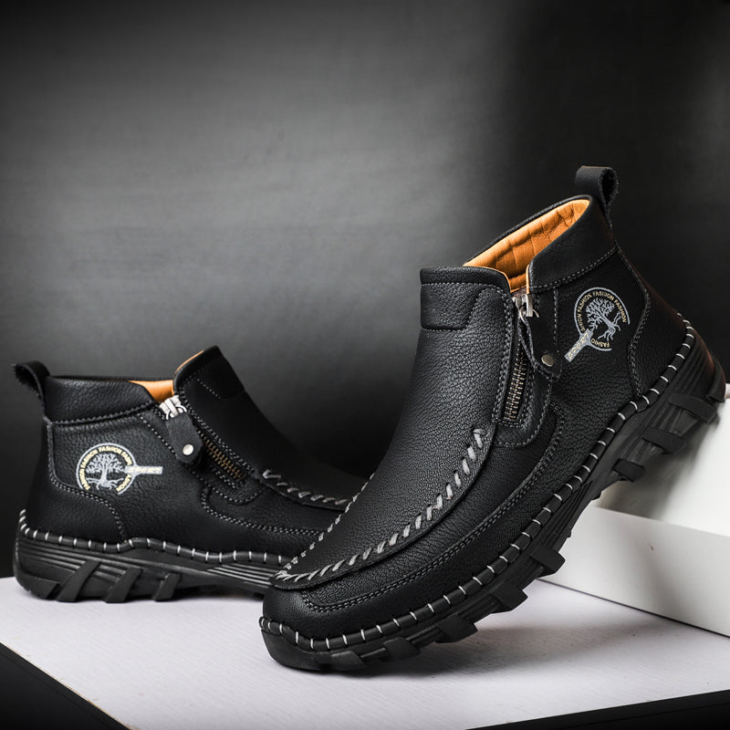 Men's Soft And Breathable Zipper Outdoor Tooling Boots