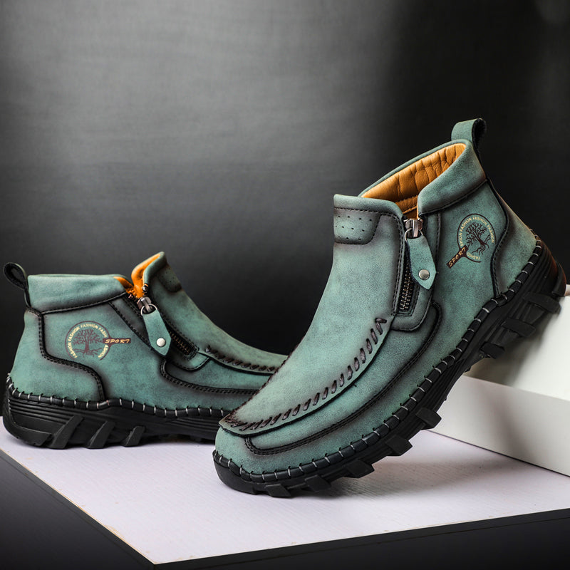 Men's Soft And Breathable Zipper Outdoor Tooling Boots
