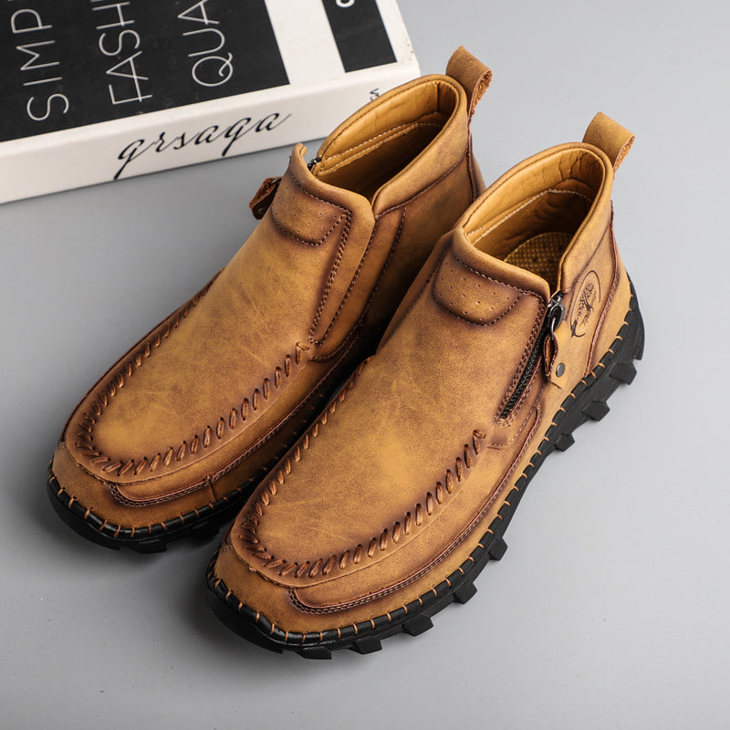 Men's Soft And Breathable Zipper Outdoor Tooling Boots