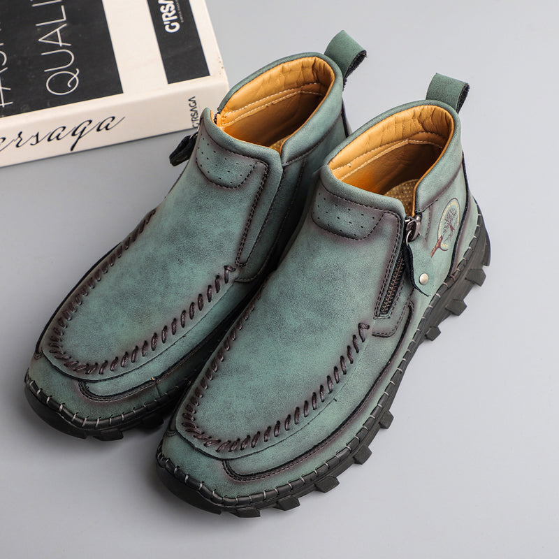 Men's Soft And Breathable Zipper Outdoor Tooling Boots