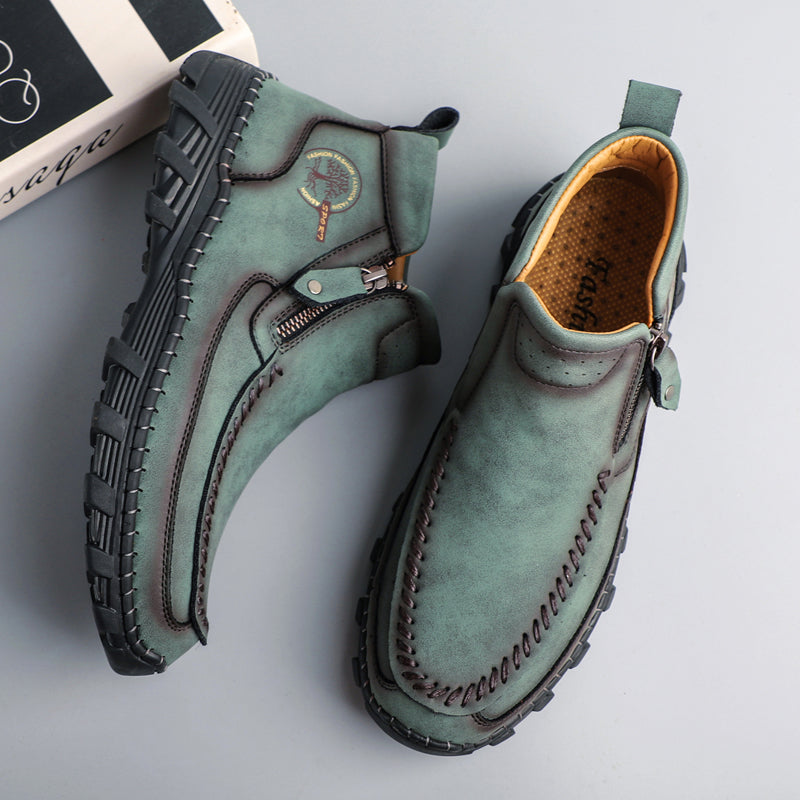 Men's Soft And Breathable Zipper Outdoor Tooling Boots