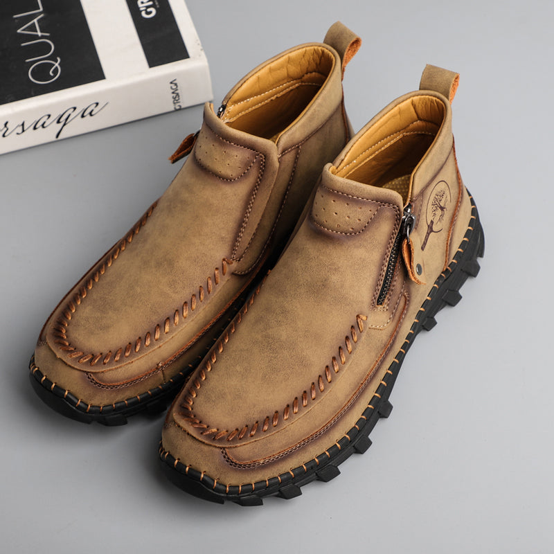 Men's Soft And Breathable Zipper Outdoor Tooling Boots