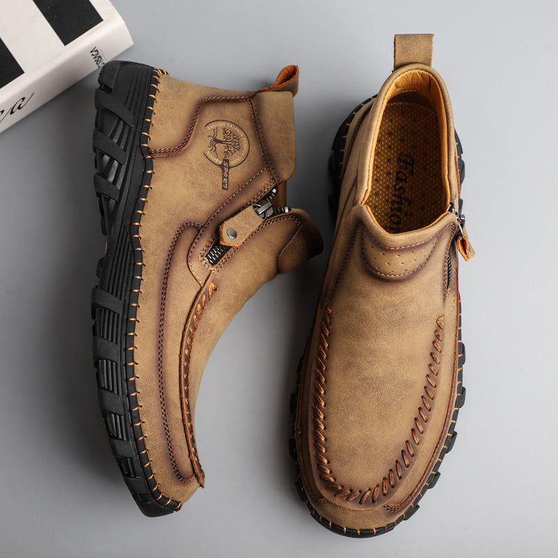 Men's Soft And Breathable Zipper Outdoor Tooling Boots