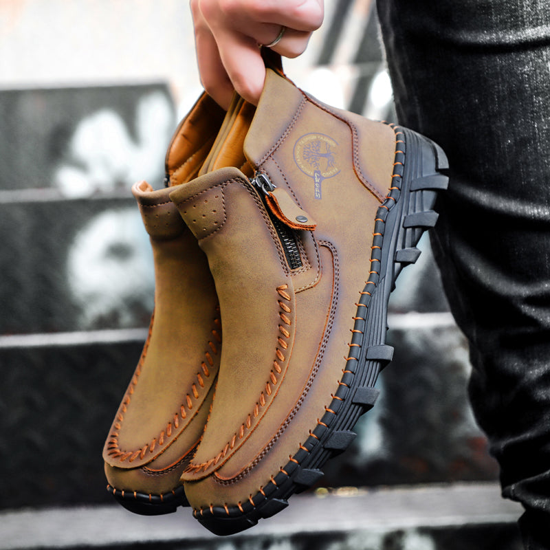 Men's Soft And Breathable Zipper Outdoor Tooling Boots