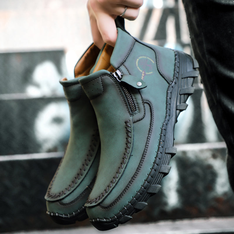 Men's Soft And Breathable Zipper Outdoor Tooling Boots