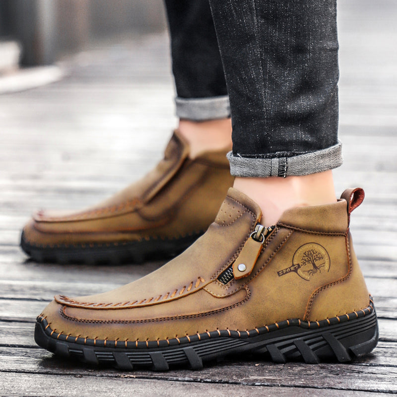 Men's Soft And Breathable Zipper Outdoor Tooling Boots