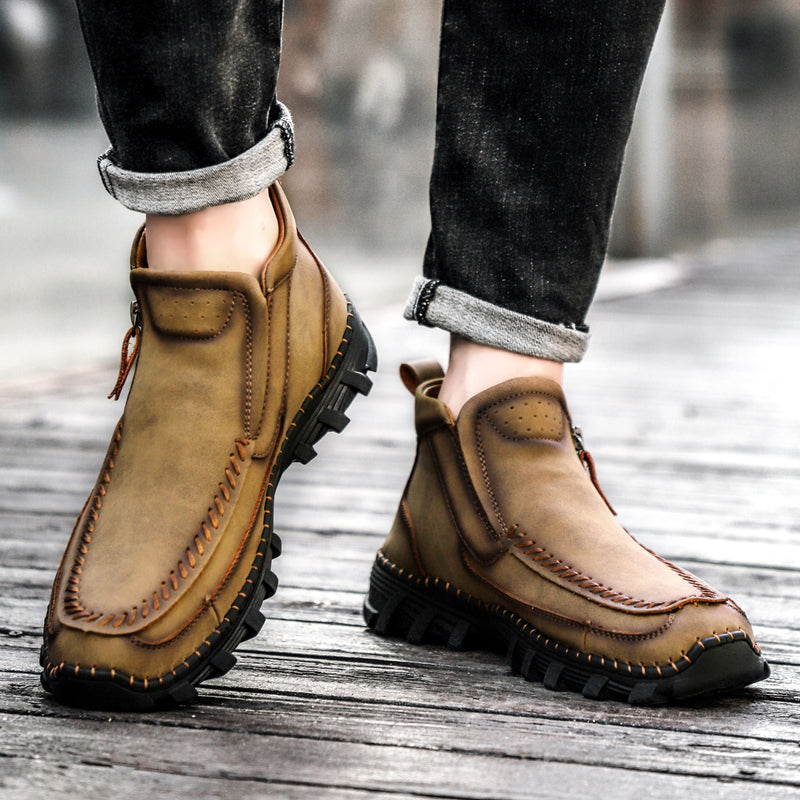 Men's Soft And Breathable Zipper Outdoor Tooling Boots