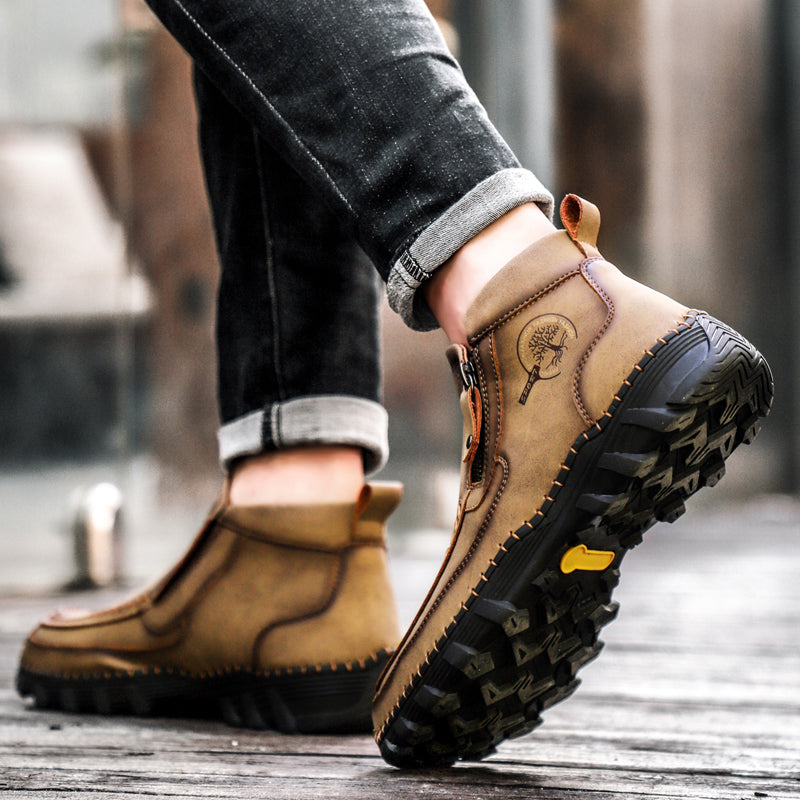 Men's Soft And Breathable Zipper Outdoor Tooling Boots