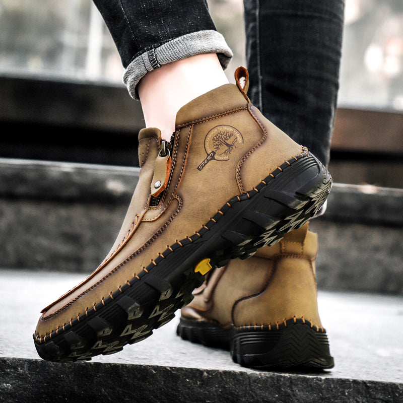 Men's Soft And Breathable Zipper Outdoor Tooling Boots