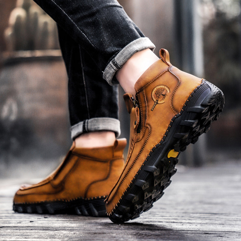 Men's Soft And Breathable Zipper Outdoor Tooling Boots