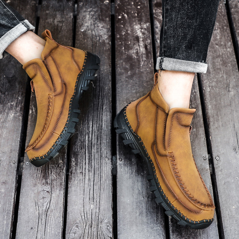 Men's Soft And Breathable Zipper Outdoor Tooling Boots