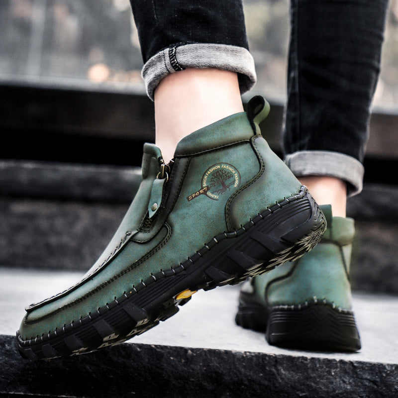 Men's Soft And Breathable Zipper Outdoor Tooling Boots