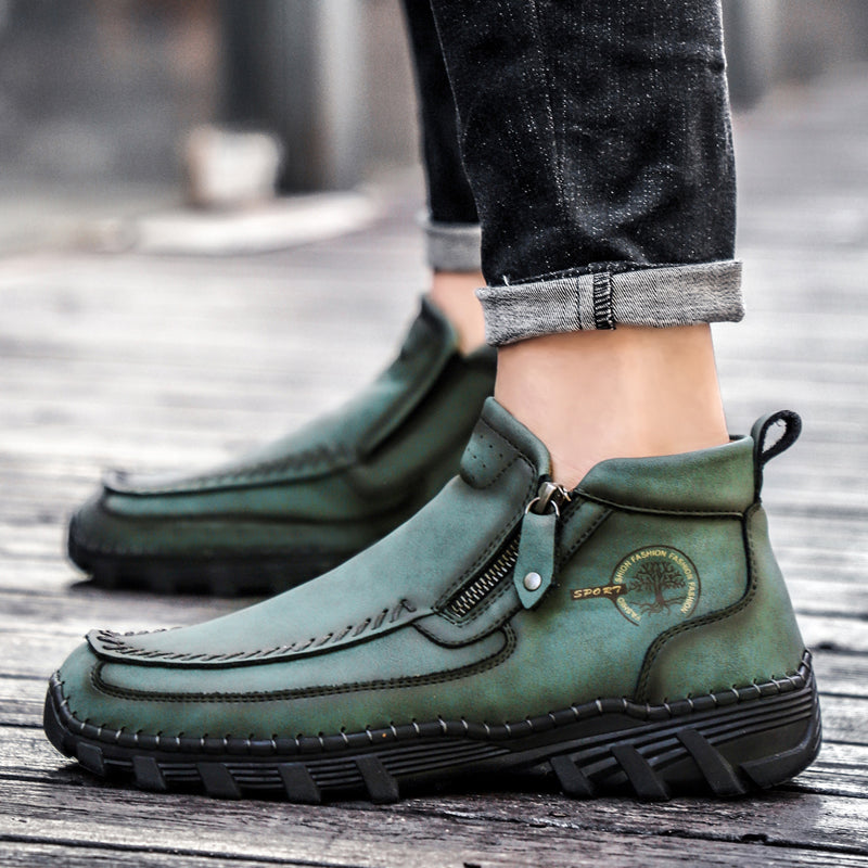 Men's Soft And Breathable Zipper Outdoor Tooling Boots