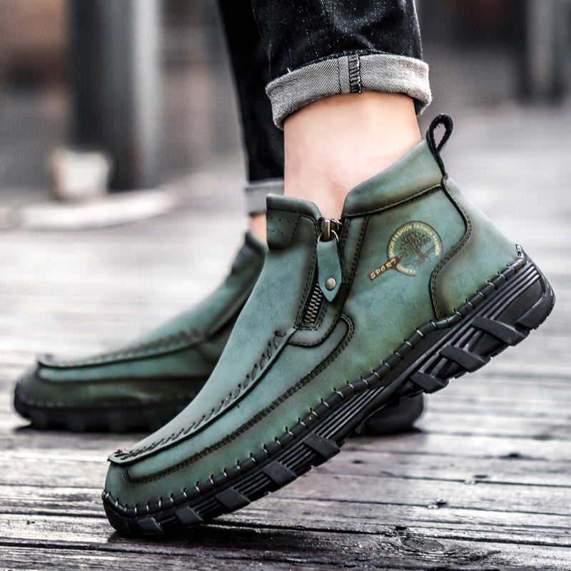 Men's Soft And Breathable Zipper Outdoor Tooling Boots