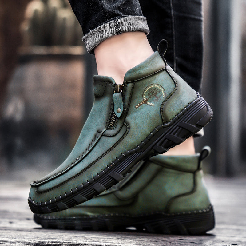 Men's Soft And Breathable Zipper Outdoor Tooling Boots