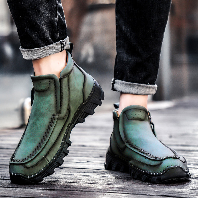 Men's Soft And Breathable Zipper Outdoor Tooling Boots