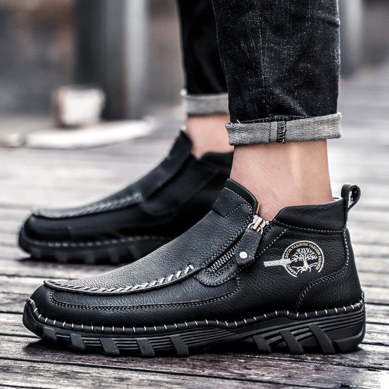 Men's Soft And Breathable Zipper Outdoor Tooling Boots