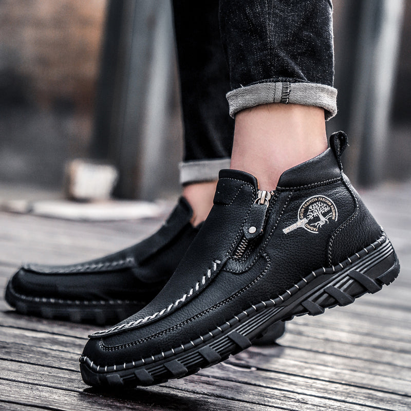 Men's Soft And Breathable Zipper Outdoor Tooling Boots