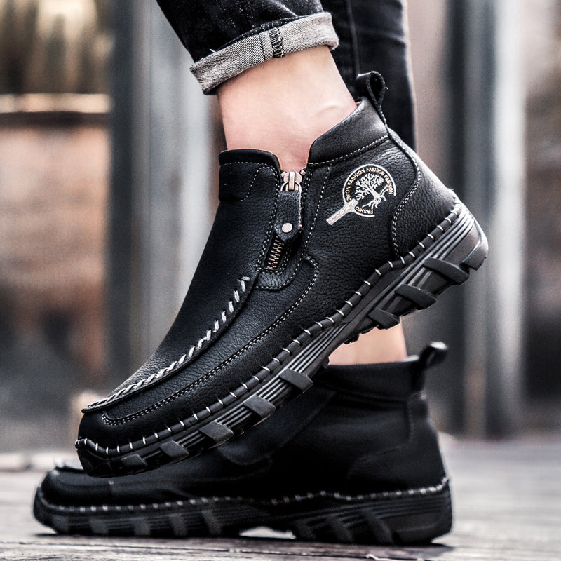Men's Soft And Breathable Zipper Outdoor Tooling Boots