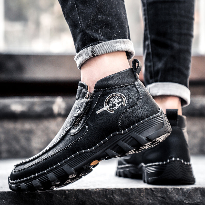 Men's Soft And Breathable Zipper Outdoor Tooling Boots