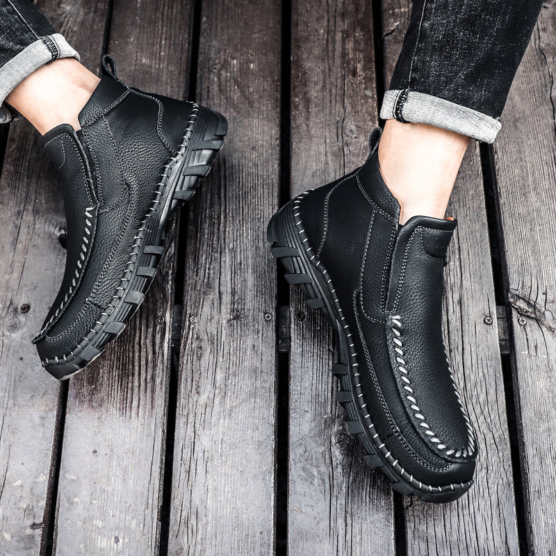 Men's Soft And Breathable Zipper Outdoor Tooling Boots