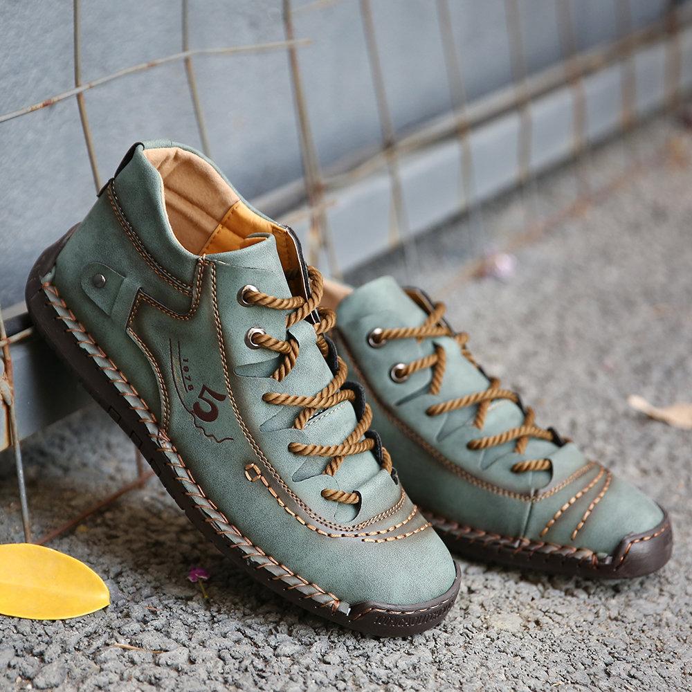 Men Hand Stitching Fashionable High-top Leather Boots