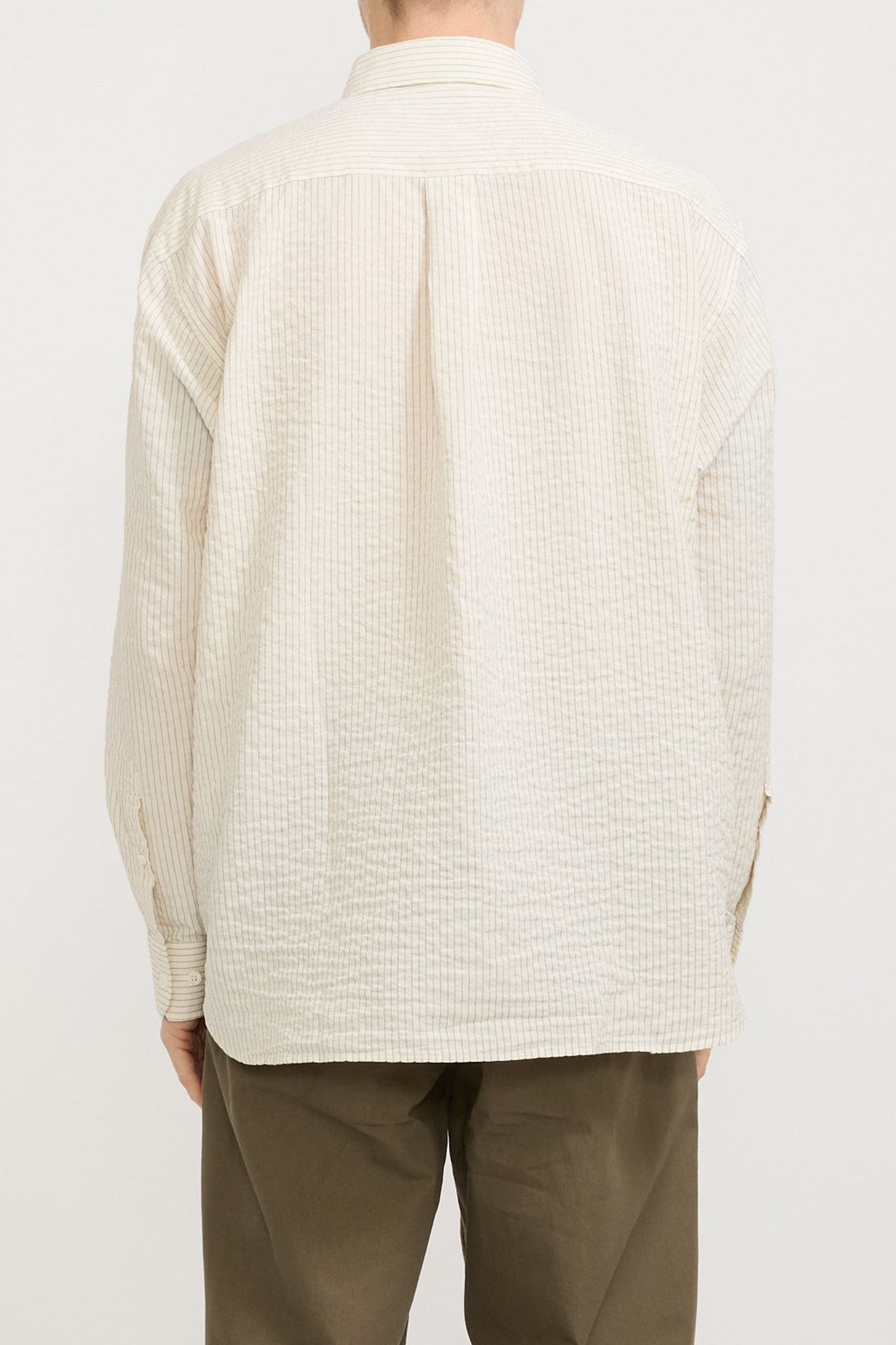 Oversized Striped Shirt Ecru