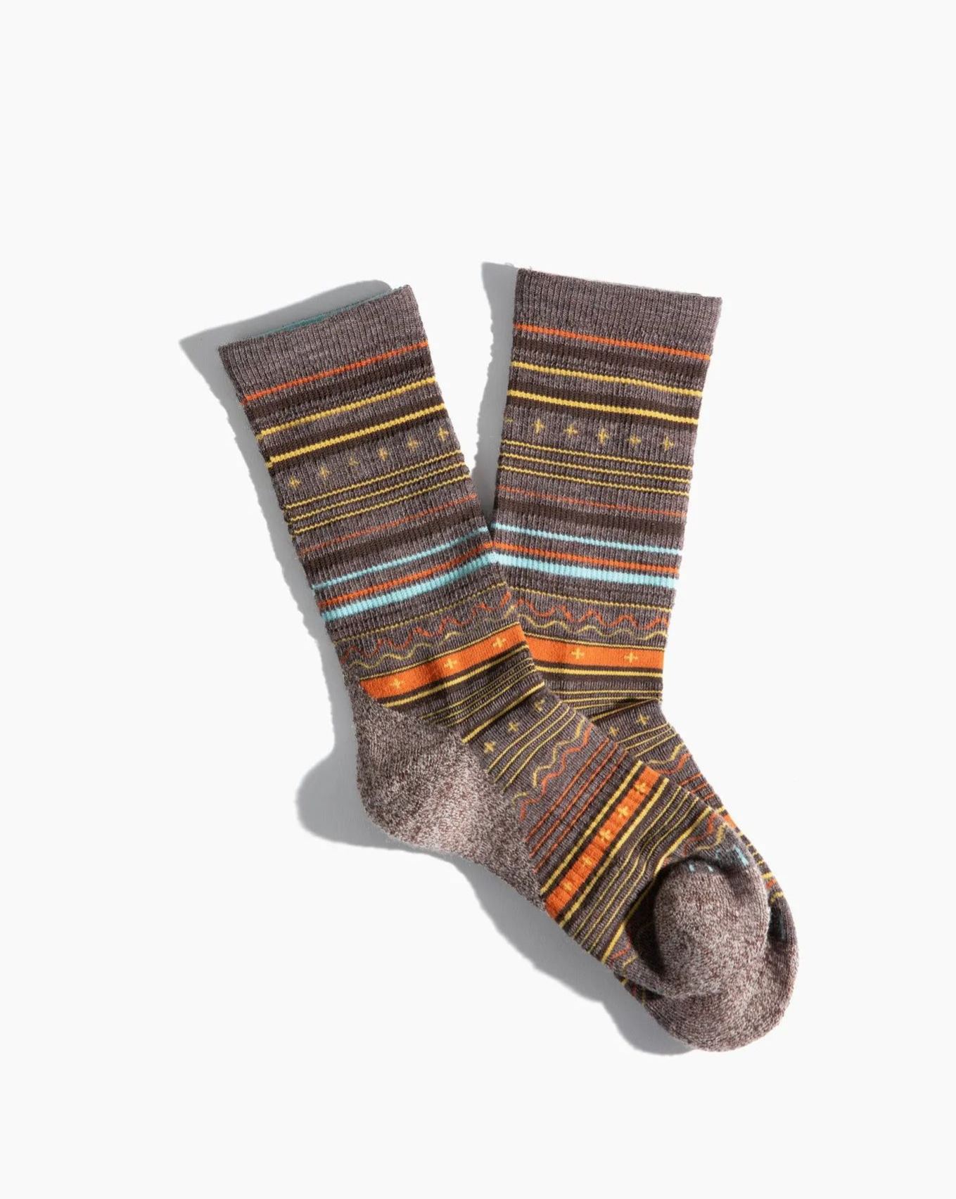The Merino Wool Modern Fair Isle Crew Sock with Cushioned Sole