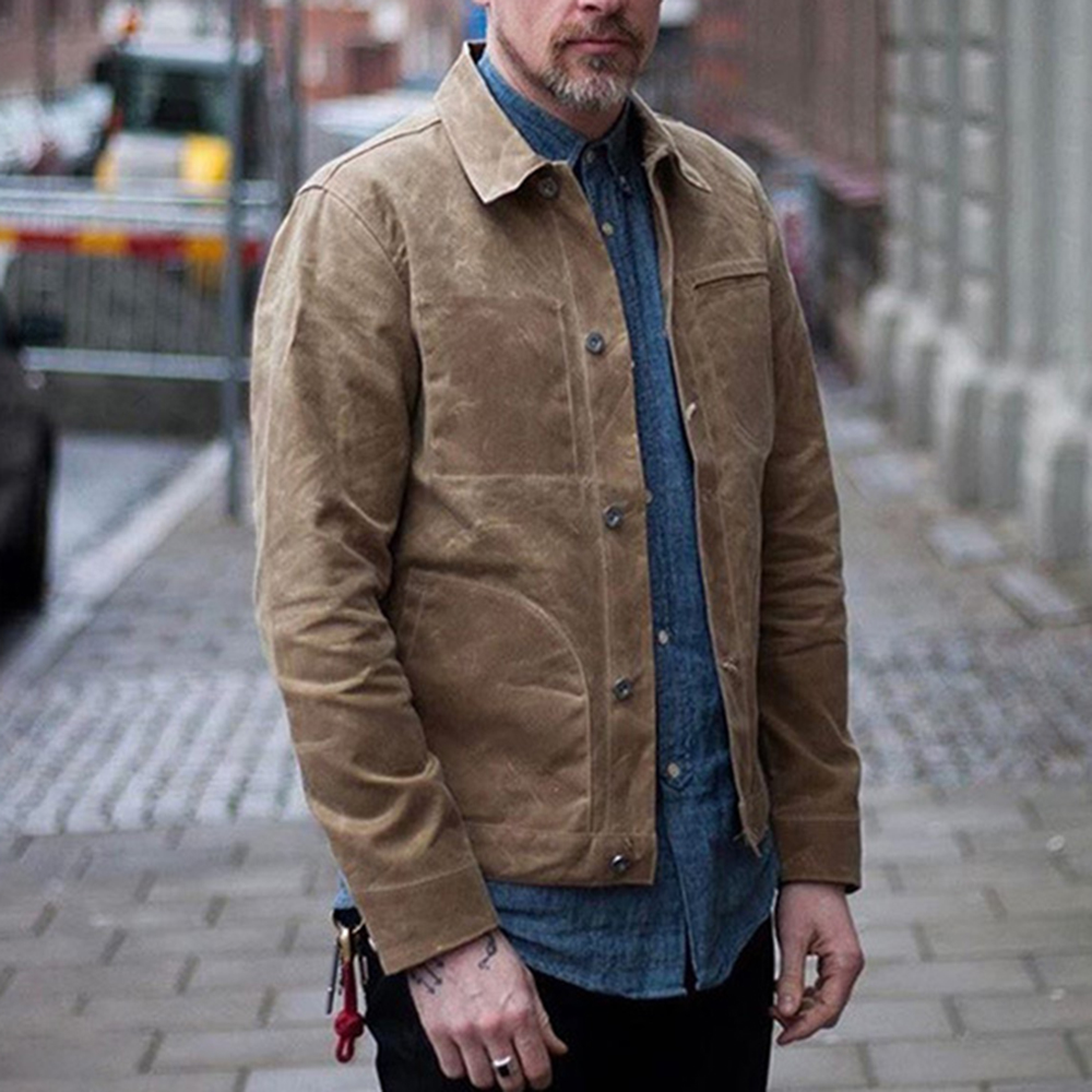 Hibote Vintage Oil Wax wasserdichte Herrenjacke