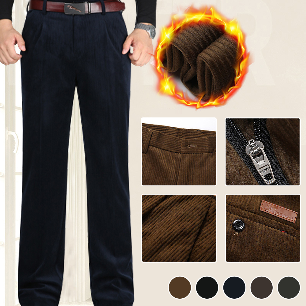 Autumn and winter middle-aged men's corduroy loose casual pants