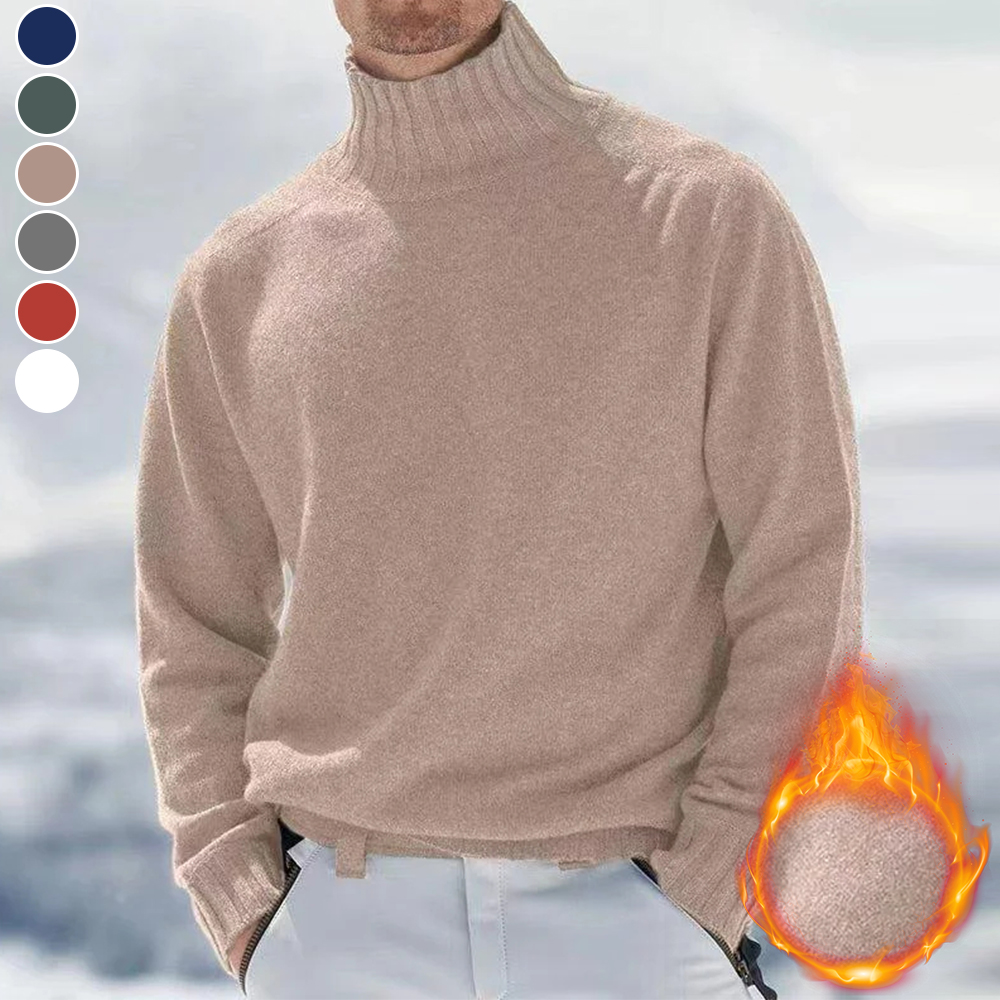 Figcoco Men's winter slim fit turtleneck warm sweater
