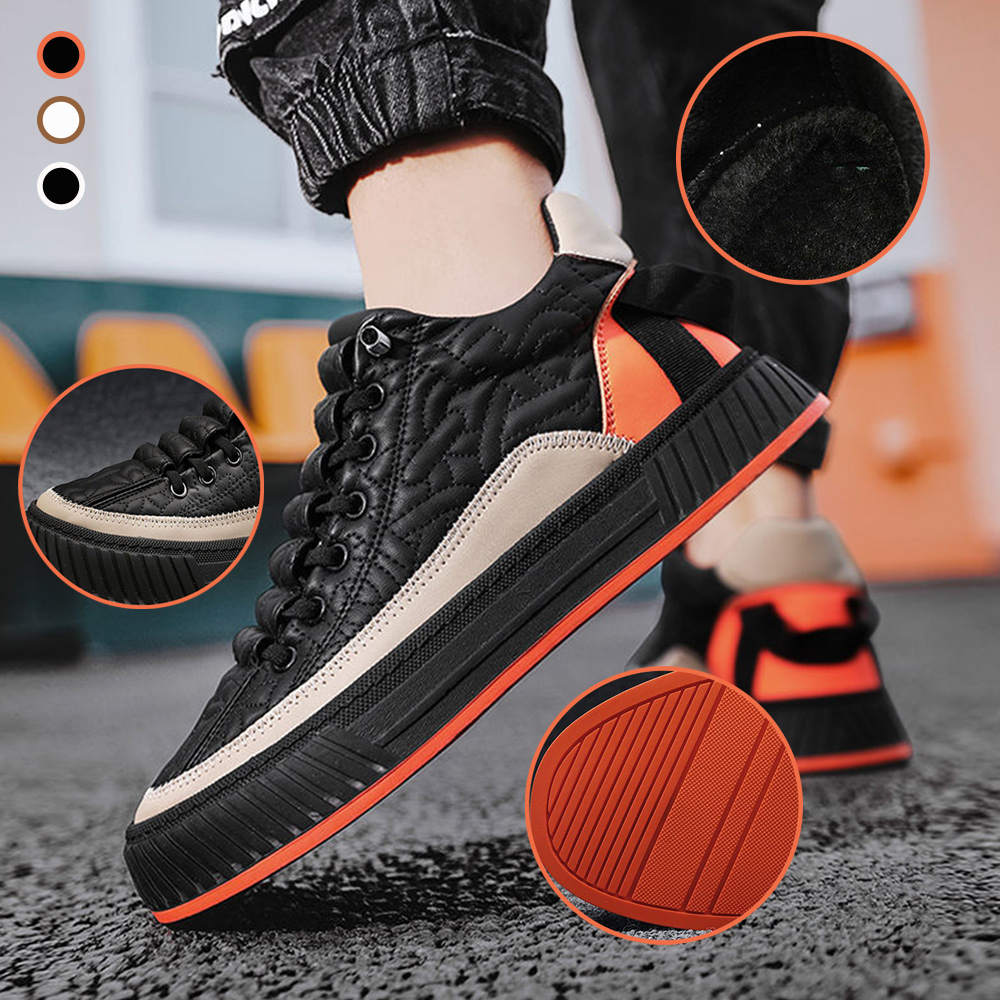 Figcoco Spring and Autumn Men's Comfortable Casual Lace-up Contrast Color Sports Shoes