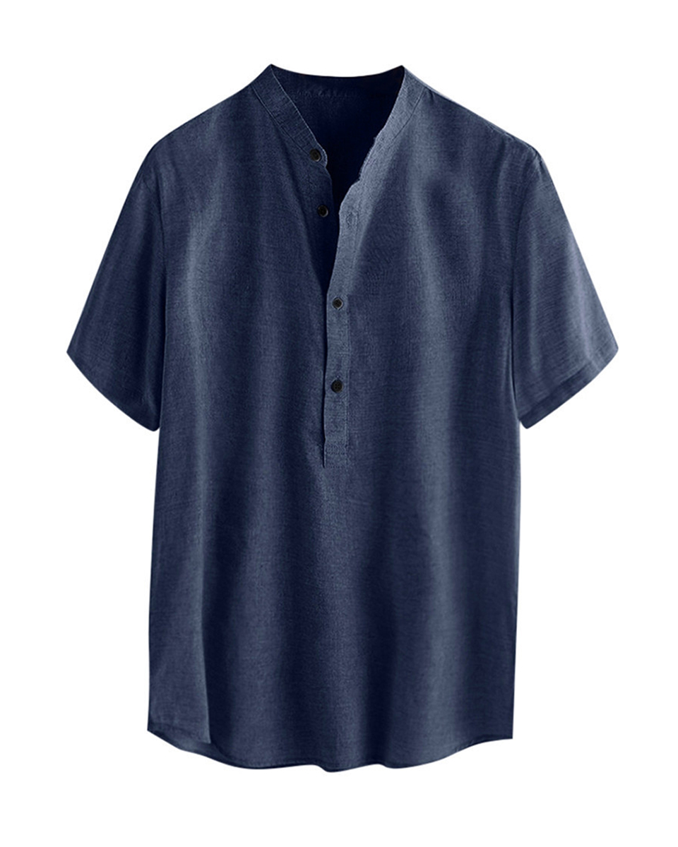 Hibote™ Kurzärmliges Baumwoll-Leinen-Hemd für Herren