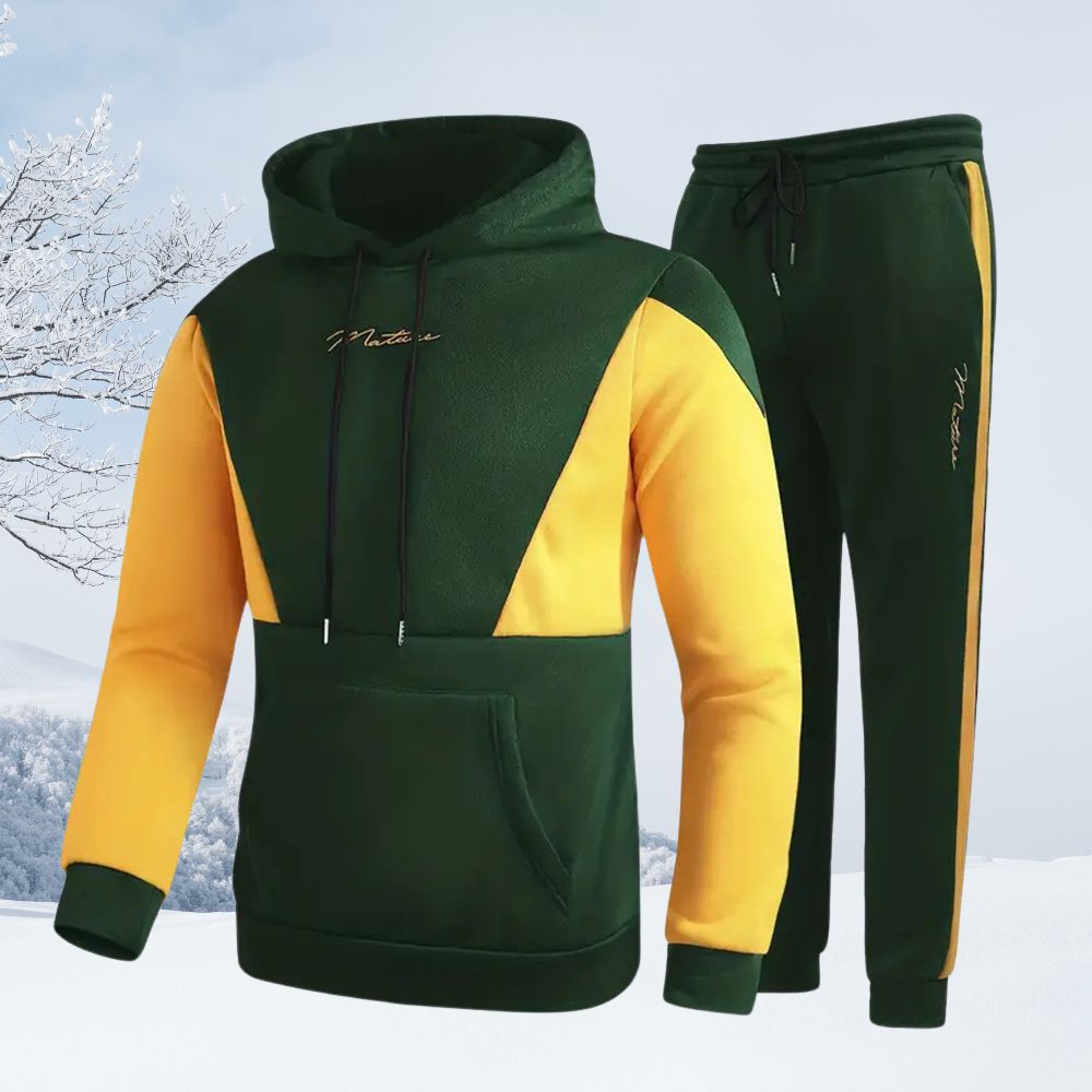 Hibote Herren-Kapuzenpullover + Hosen-Sportanzug
