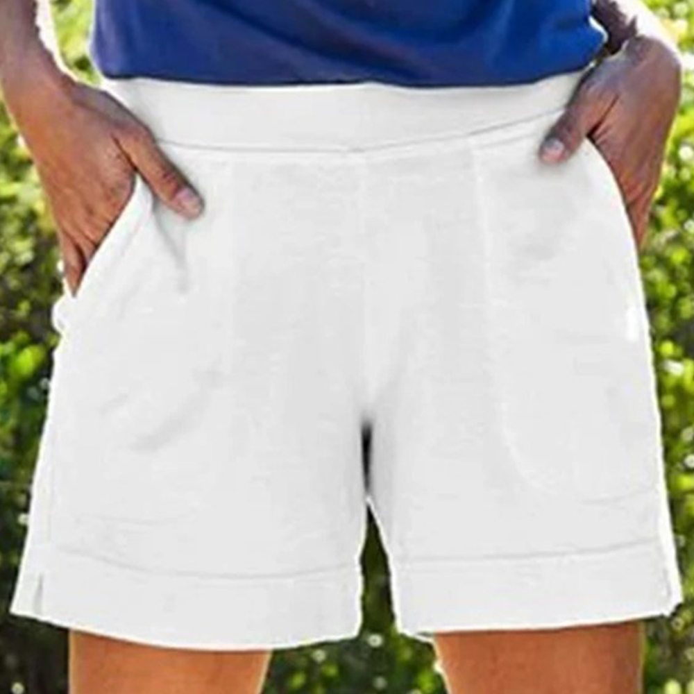 Hibote Sommerliche Damen-Shorts aus Baumwolle und Leinen