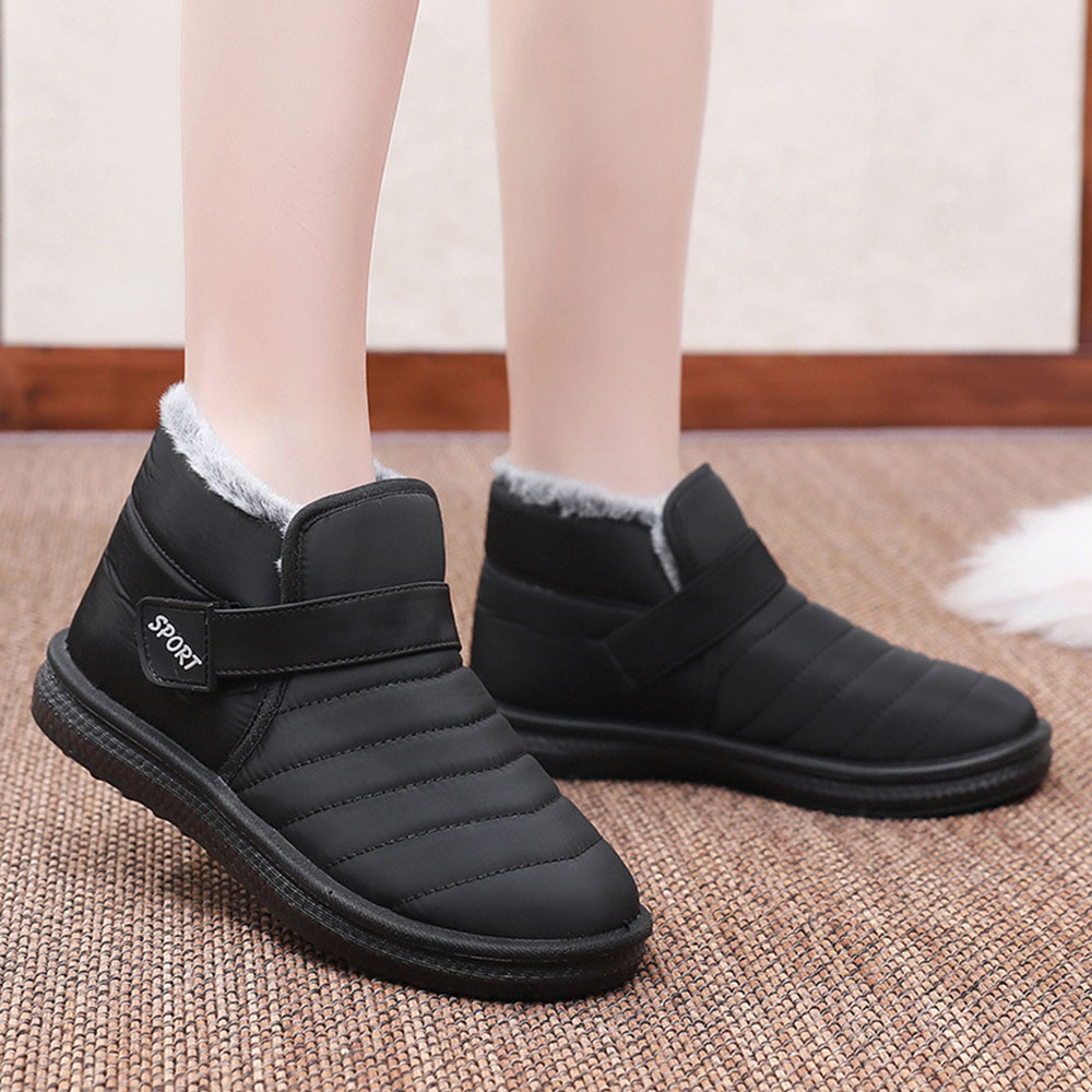 Hibote Samtverdickte, warme, wasserdichte, rutschfeste, leichte Baumwollschuhe für Damen