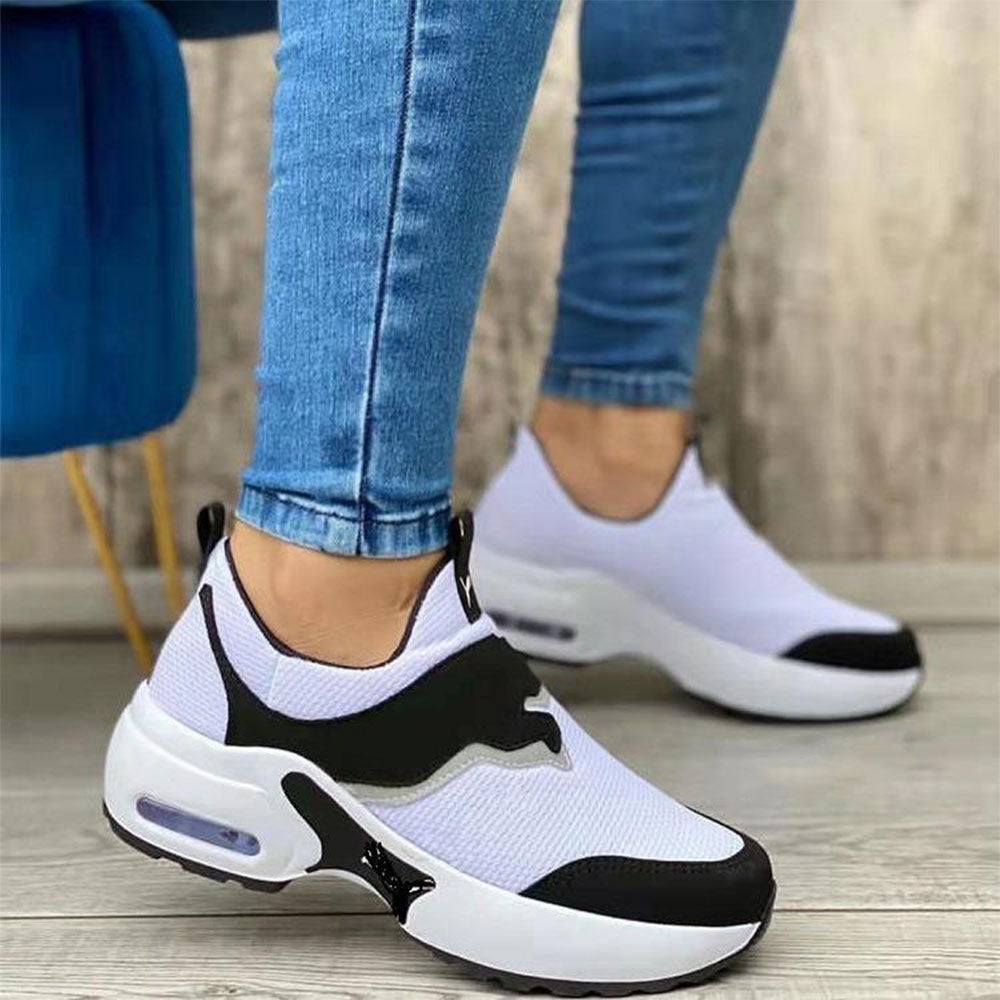 Hibote Neue Damen Slip On Freizeitschuhe mit dicker Sohle und Luftkiss