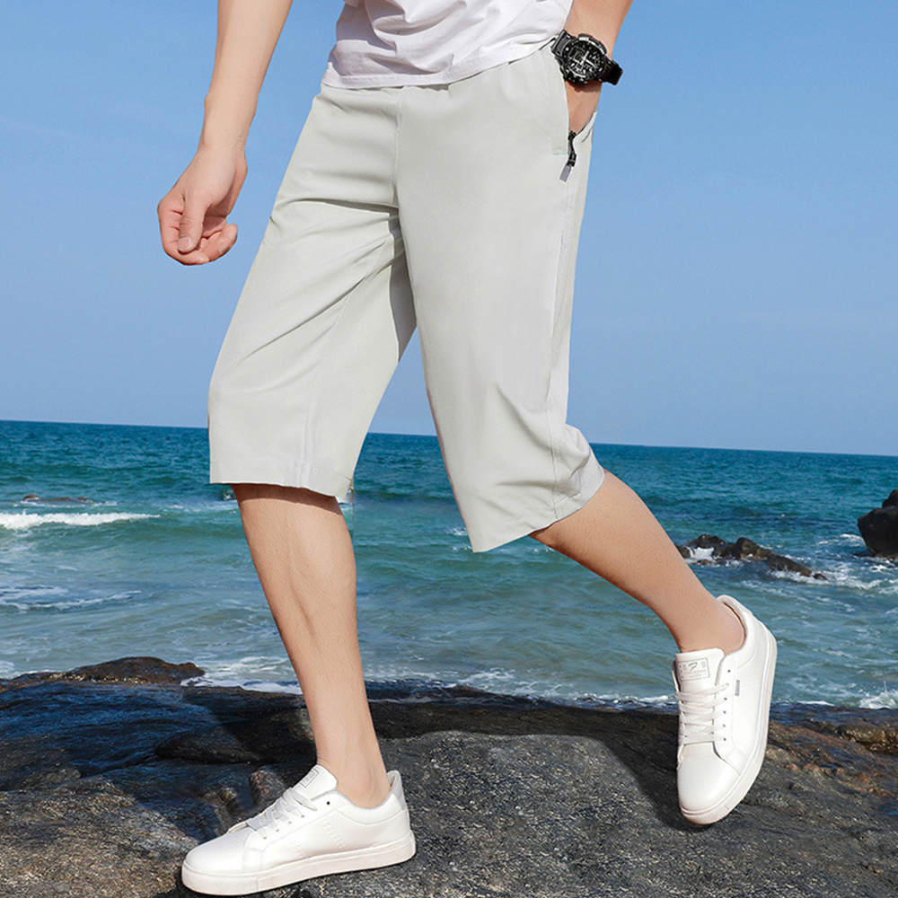 Hibote Sommerliche, schnell trocknende Herren-Shorts aus Eisseide