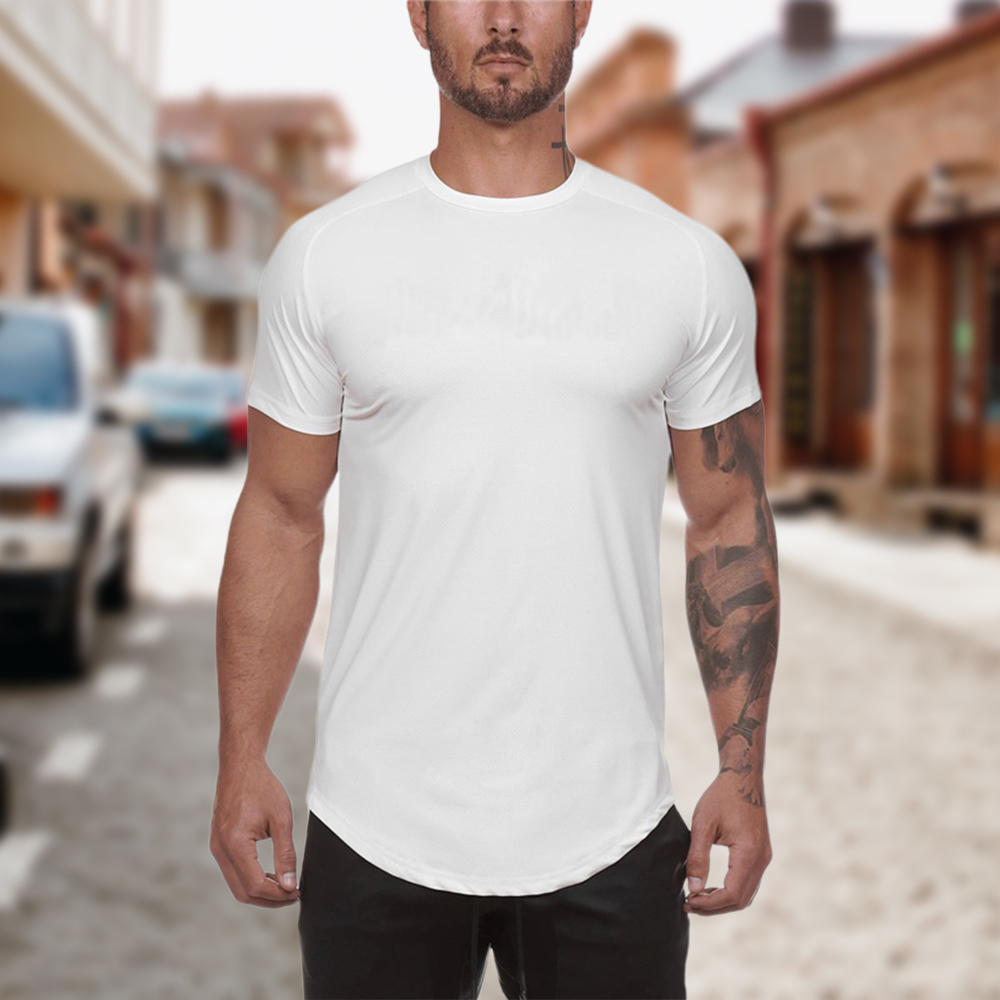 Hibote Sommerliches, einfarbiges Sport-T-Shirt für Herren