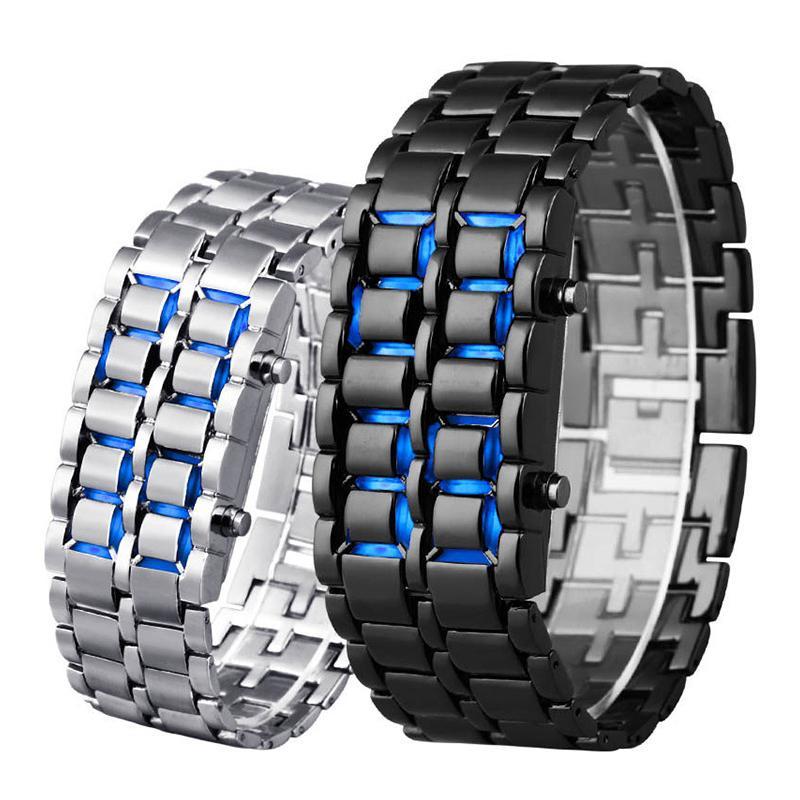 Hibote™ Herren Lava LED Digitale Edelstahl Armbanduhr